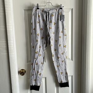 NWT Pj Couture Bee and Stripes Patterned Pajama Sleep Pants bedroom home relax